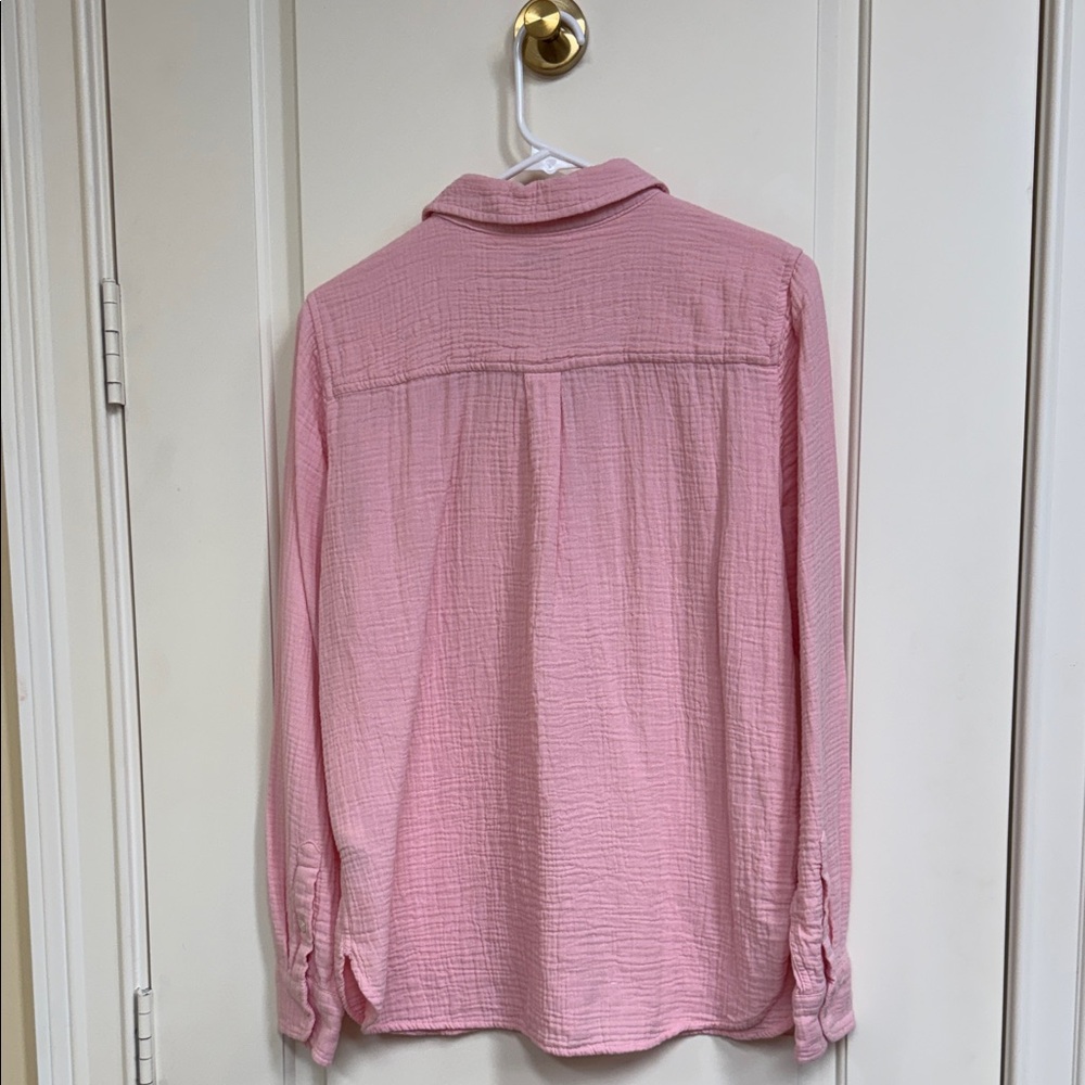 J. Crew Light Pink Crinkle Blouse - Picture 9 of 12